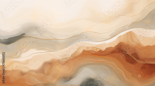Abstract background with a Warm Neutrals color palette, incorporating fluid shapes, dynamic patterns, and subtle textures for a visually captivating and modern composition Ai Generative
