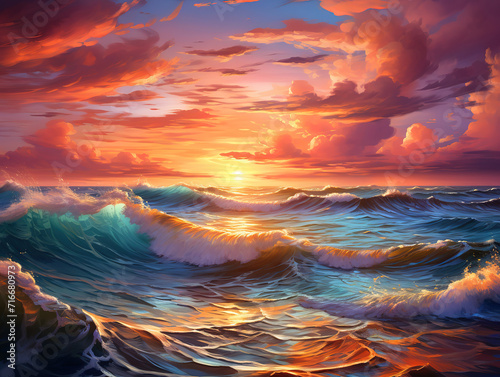 a sunset ocean landscape