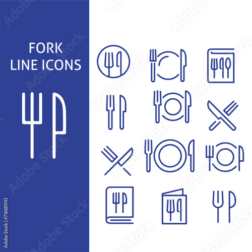 set of fork and knife vector icon   food vector icon