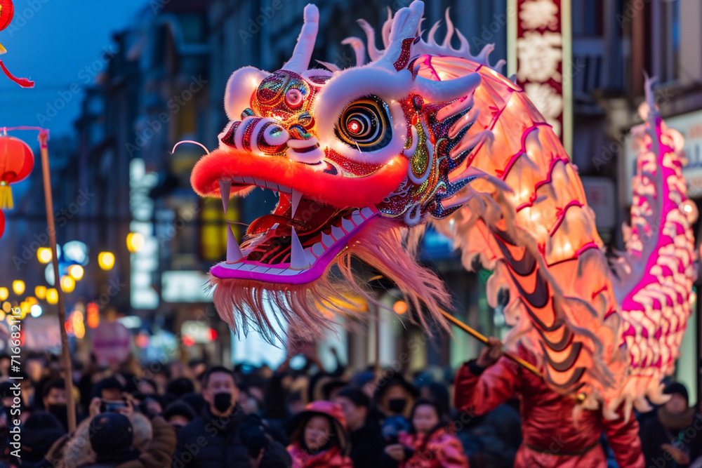 Chinese new year dragon . Generative AI