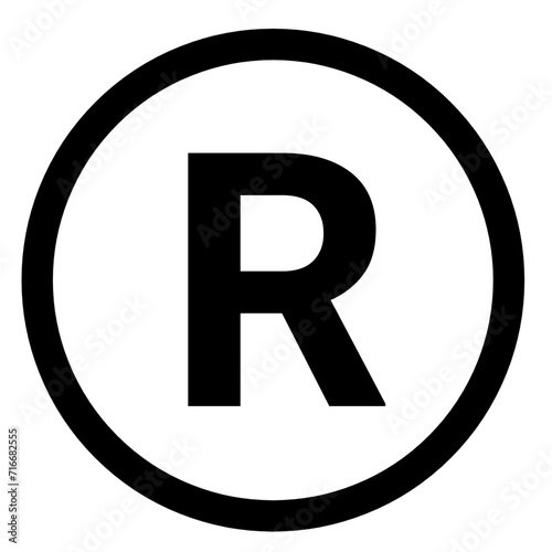 Alphabet letter r rounded with circle  photo