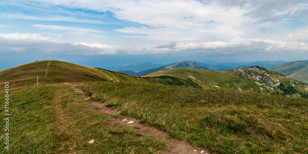 View from Ostredok hill in Velka Fatra mountains in Slovakia