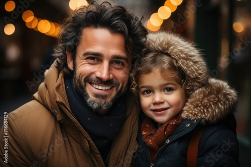 Joyful Father and Son in Winter Attire © Julia Jones