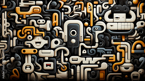 Abstract seamless doodle background, artistic background