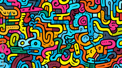 Abstract seamless doodle background, artistic background