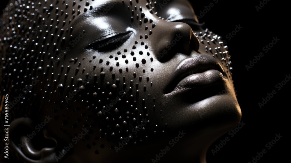 Futuristic African Woman with Digital Overlay Futuristic African Woman with Digital Overlay
