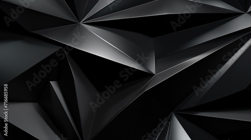 Shadowed Polygons on Dark Background. Multifaceted polygons casting shadows, creating a 3D effect on a dark surface.