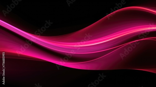 Wallpaper Mural Abstract Pink wave lines on black background. Pink flow wave design element on dark background. Science technology design.. Torontodigital.ca