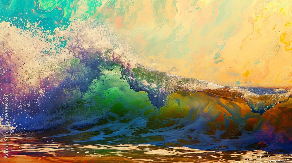 Vibrant Tides: Waves of Color on Exotic Shores