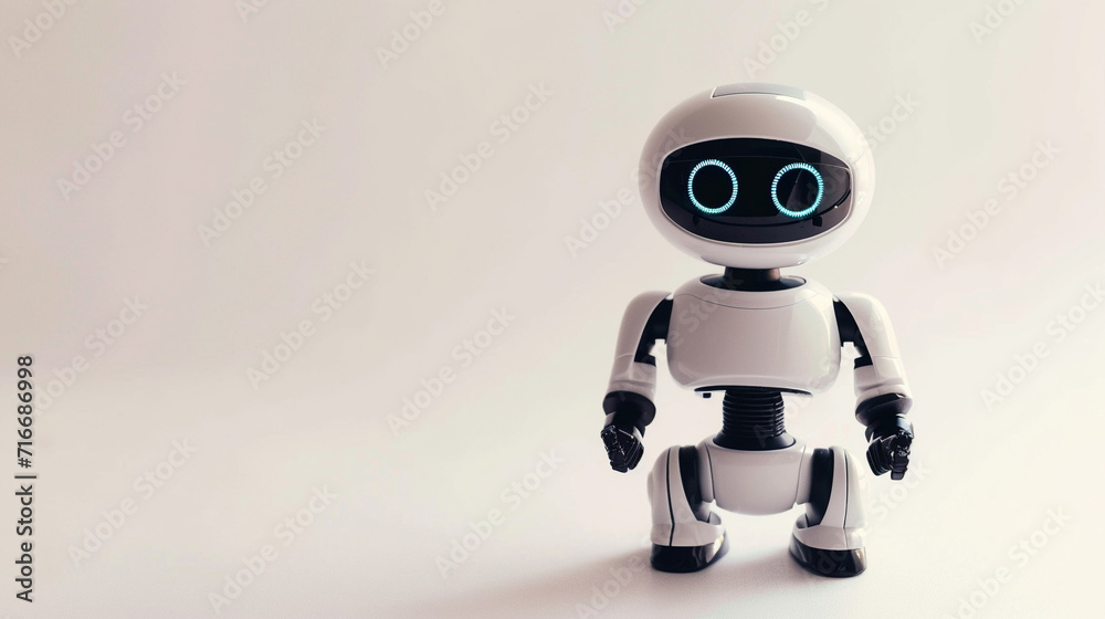 Adorable White Mini Robot with Blue LED Eyes background wallpaper Adorable White Mini Robot with Blue LED Eyes background wallpaper