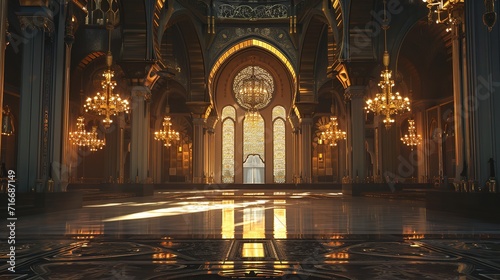 Illustration amazing architecture design of a mosque on ramadan © Tayyab