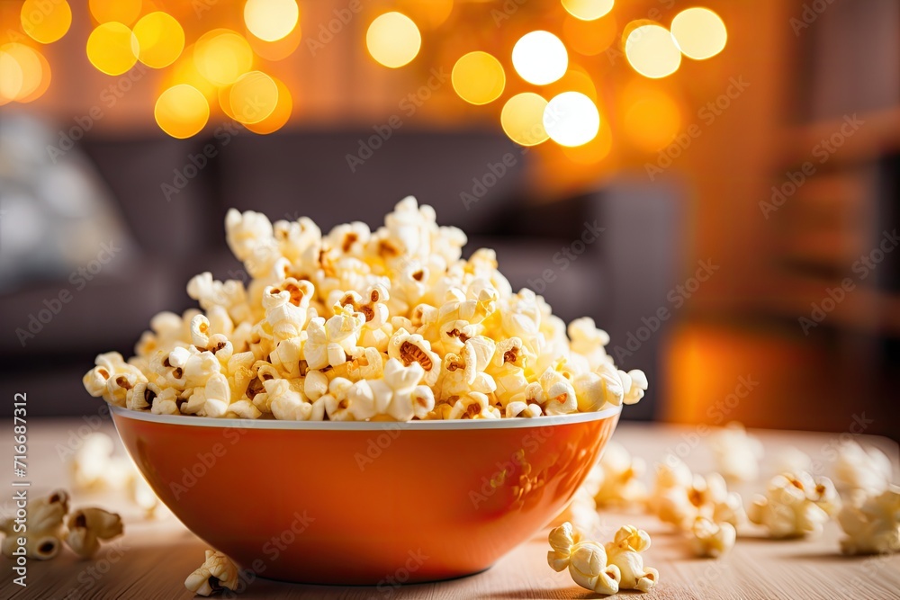 delicious popcorn on movie night at home delicious popcorn on movie night at home