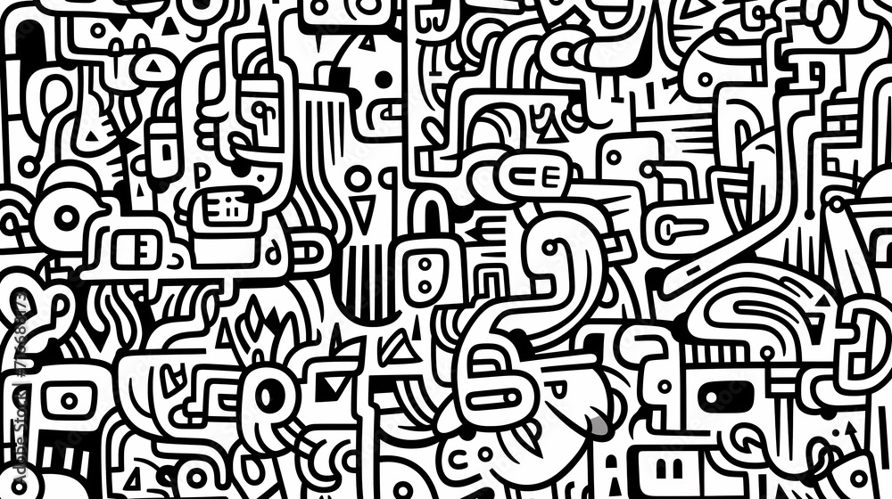 Abstract seamless doodle background, artistic background