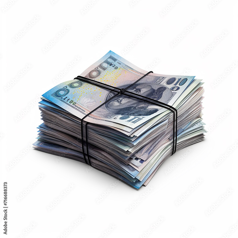 Various icons of banknotes on a white background Various icons of banknotes on a white background