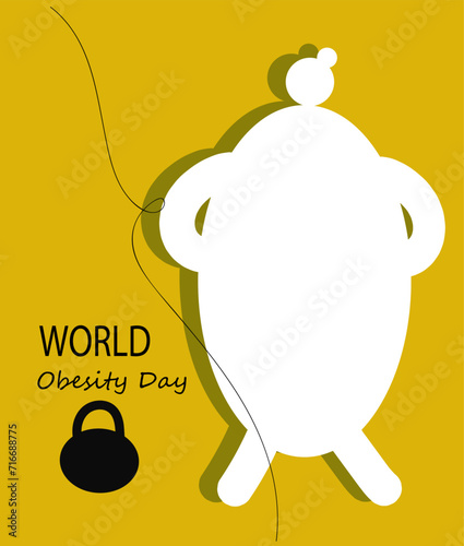 World obesity day continuous line art drawing vector illustration for social media poster banner.