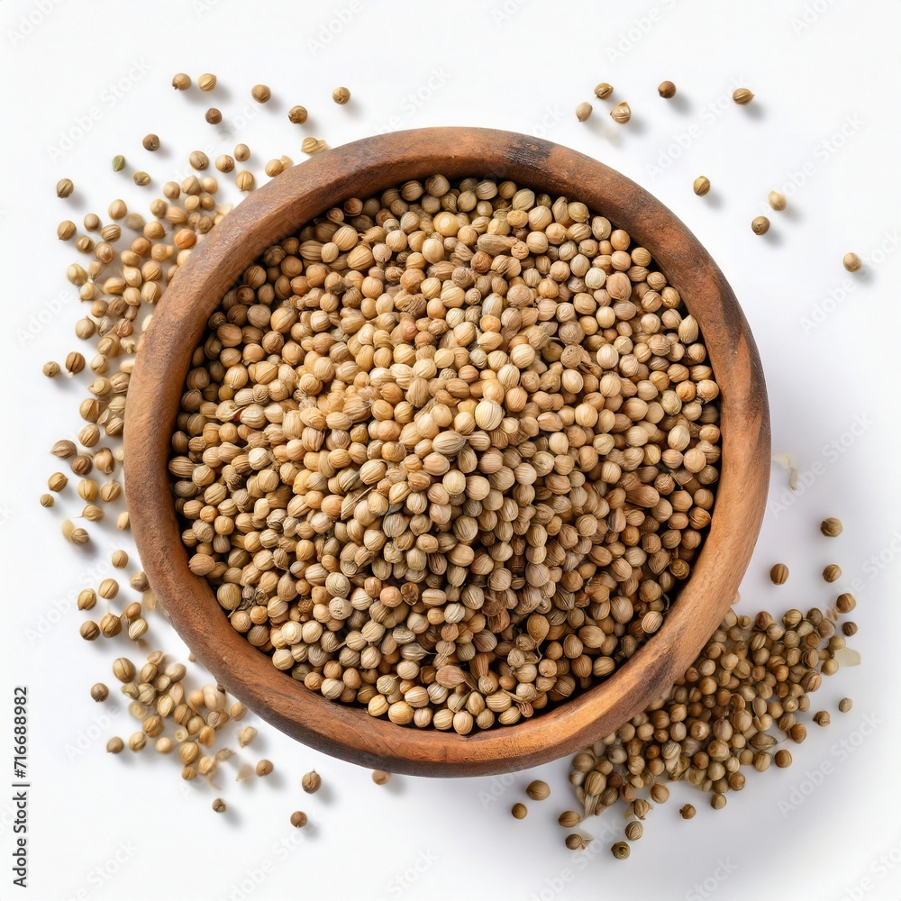 Close up of dried coriander seeds Close up of dried coriander seeds