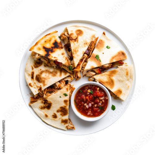 A Plate of Chicken Quesadil...