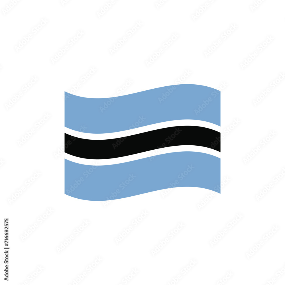 National flag of Botswana vector banner wave symbol National flag of Botswana vector banner wave symbol