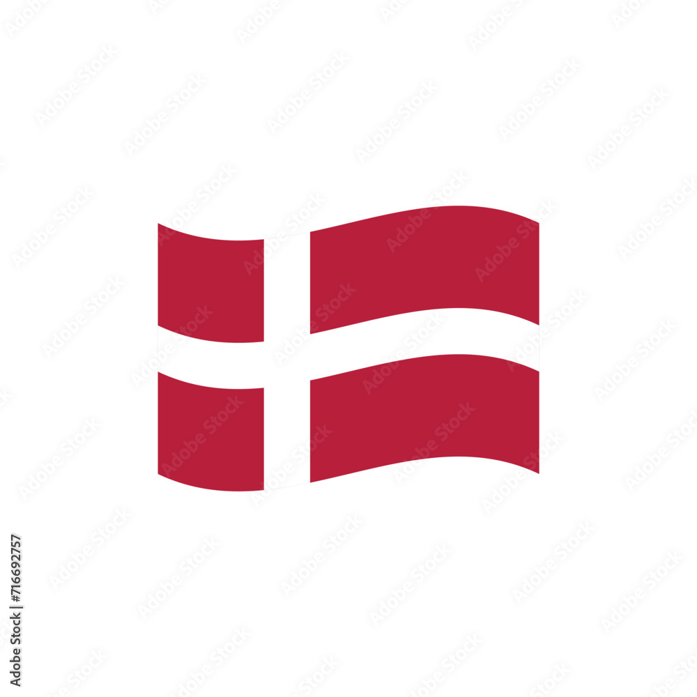 National flag of Denmark vector banner wave symbol - obrazy, fototapety, plakaty 