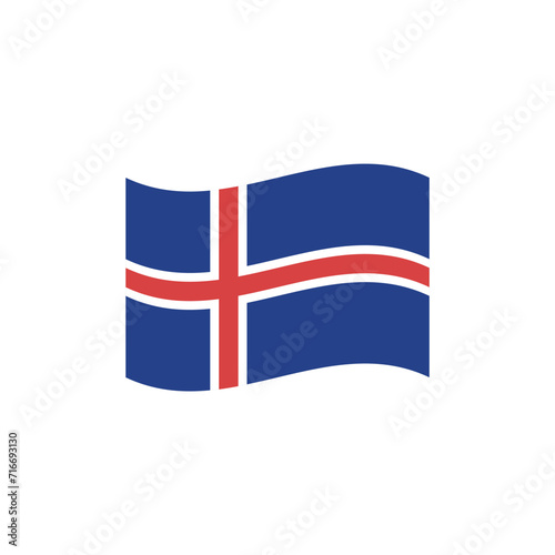 National flag of Iceland vector banner wave symbol