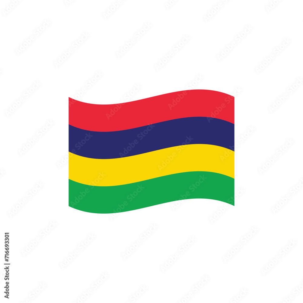 National flag of mauritius vector banner wave symbol National flag of mauritius vector banner wave symbol