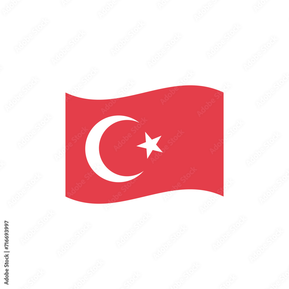 National flag of Turkey vector banner wave symbol