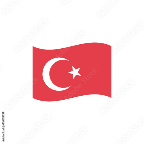National flag of Turkey vector banner wave symbol
