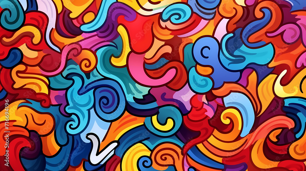 Funny doodle seamless pattern, artistic background Funny doodle seamless pattern, artistic background