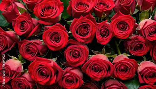  a close up of a bunch of red roses with green leaves on the top and bottom of the roses on the bottom of the stems and bottom of the stems.