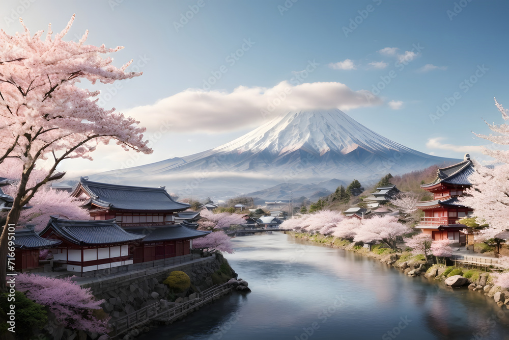 Mountain and Blossoms