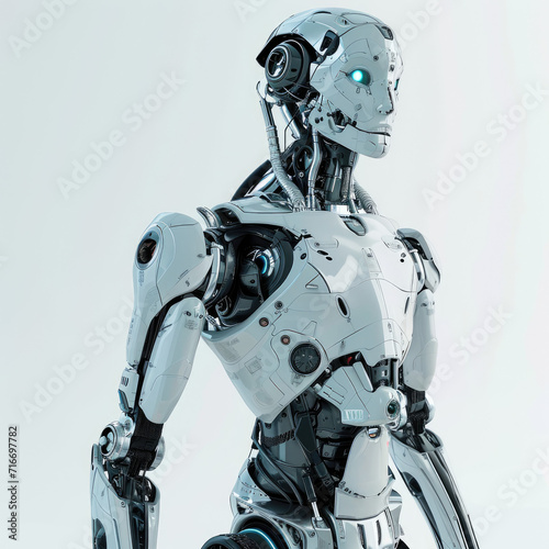 Modern robot, white background