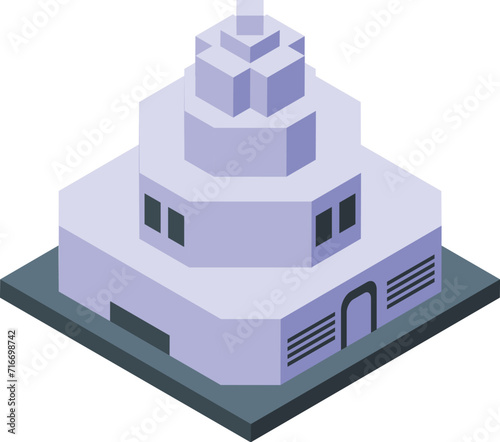 Qatar temple icon isometric vector. City festival. Tower tourism