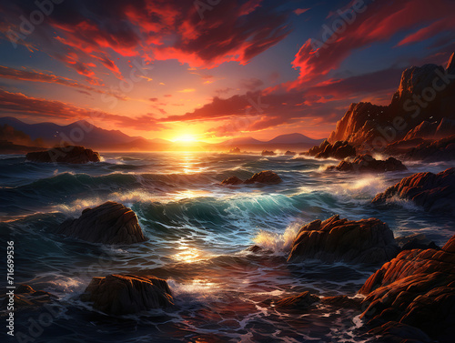 Stunning cinematic sunset over the sea © RUMA