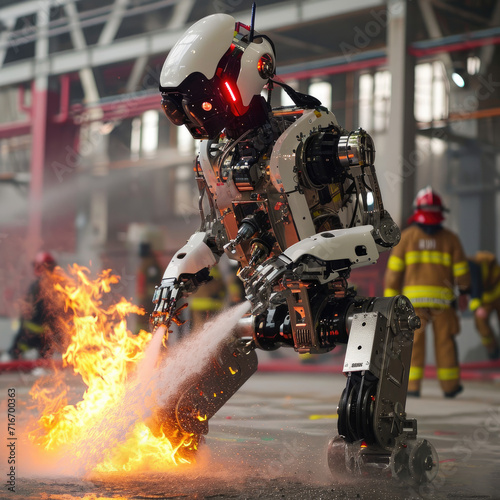 fire extinguishing robot, humanoid extinguishing robot