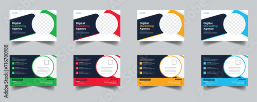 Modern Creative Corporate Post Card Template, Vector Template for Opening Invitation Editable, Professional Business Postcard Design, Event Card Design, Invitation Design, Direct Mail EDDM Template