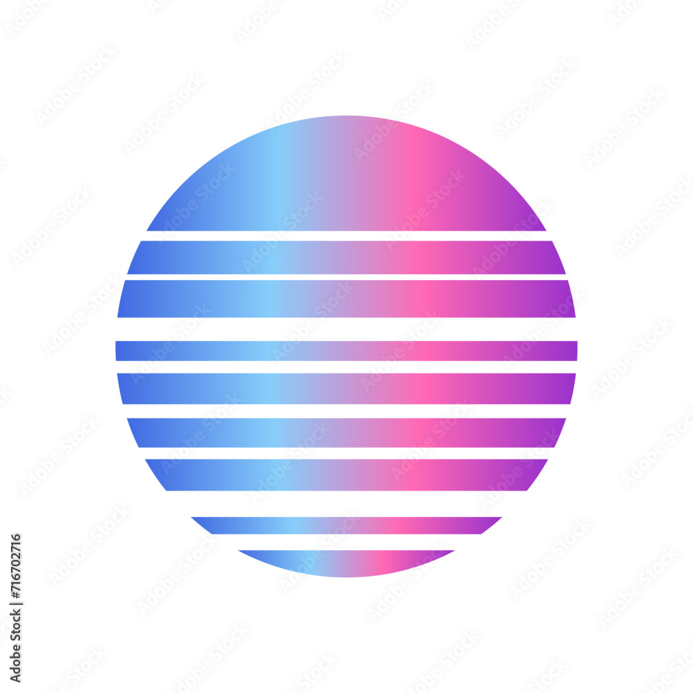 An abstract cut out transparent retro neon circle design element. An abstract cut out transparent retro neon circle design element.