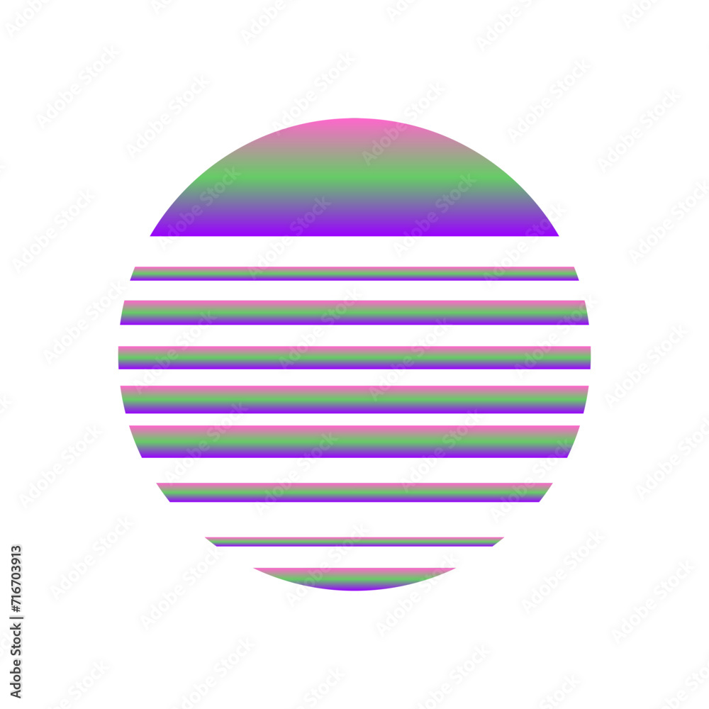 An abstract cut out transparent retro neon circle design element. An abstract cut out transparent retro neon circle design element.