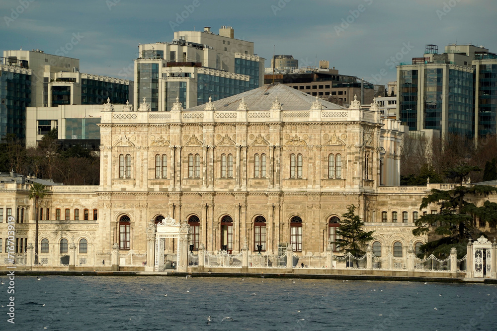 Dolmabahce Palace view from Istanbul Bosphorus cruise