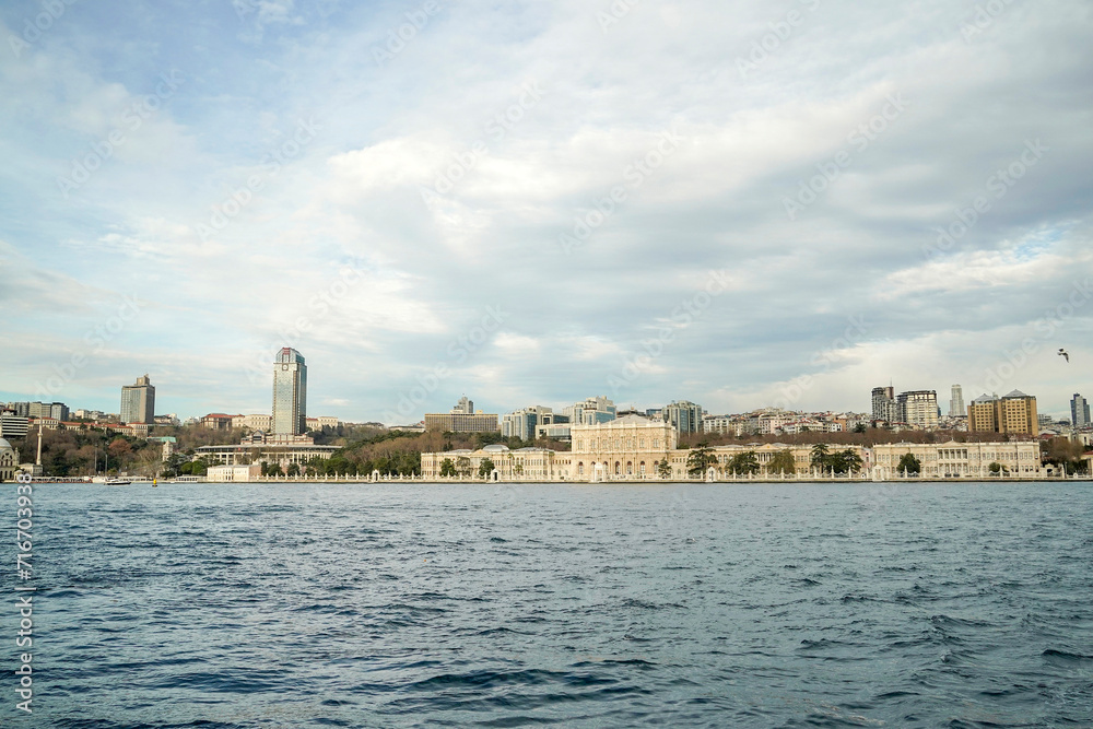 Dolmabahce Palace view from Istanbul Bosphorus cruise