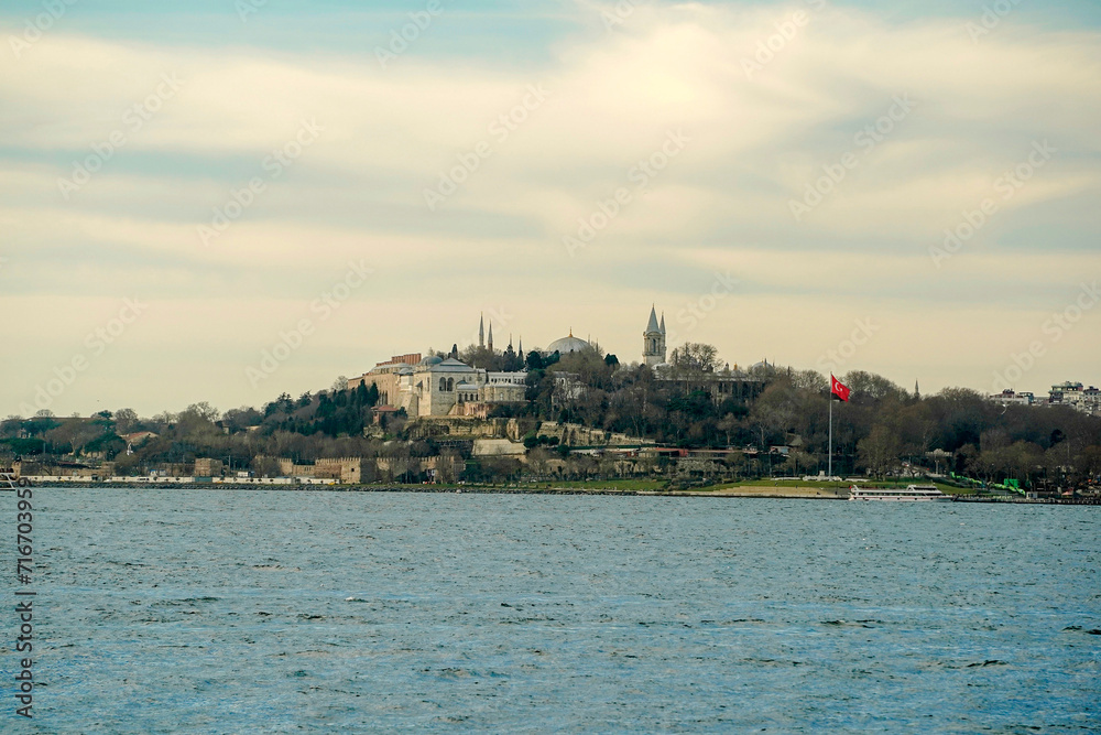 Topkapi Palace view from Istanbul Bosphorus cruise