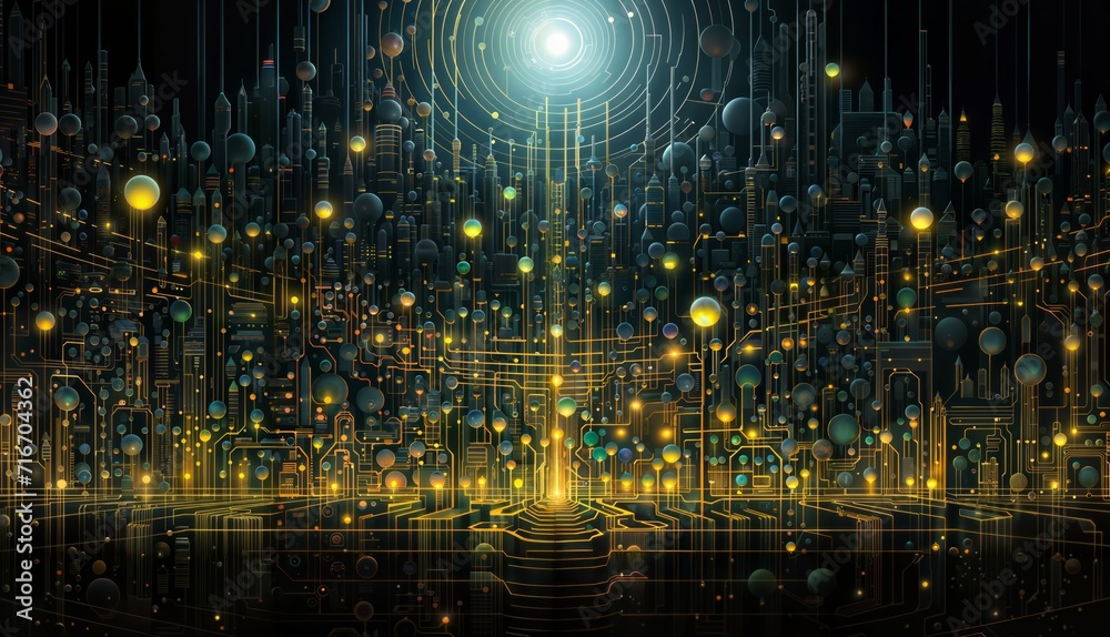 Abstract technology background. 3d rendering, 3d illustration. Computer digital drawing.