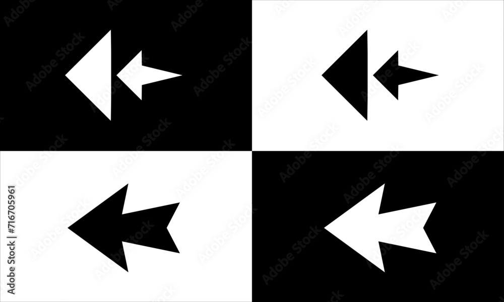  left arow set symbol icon vector.Vector set of arows on white Background. - obrazy, fototapety, plakaty 