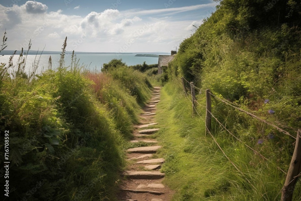 path towards the seaside. Generative AI