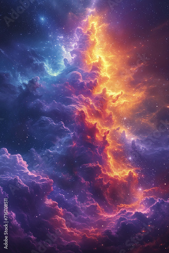 a nebula like cloud as background. AI generative © SANGHYUN