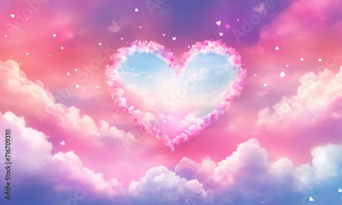 heart with clouds