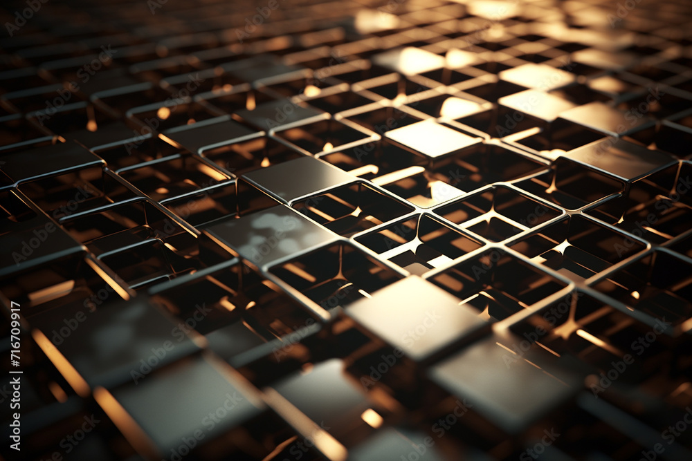 Obraz premium Graphic resources. Macro view of metallic structure pattern background with copy space. Minimalist and modern style