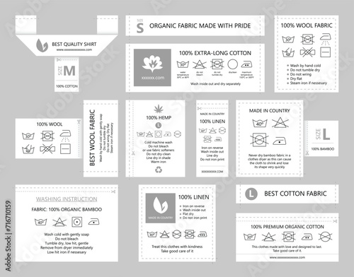 Organic Fabric Labels With Wash Instructions