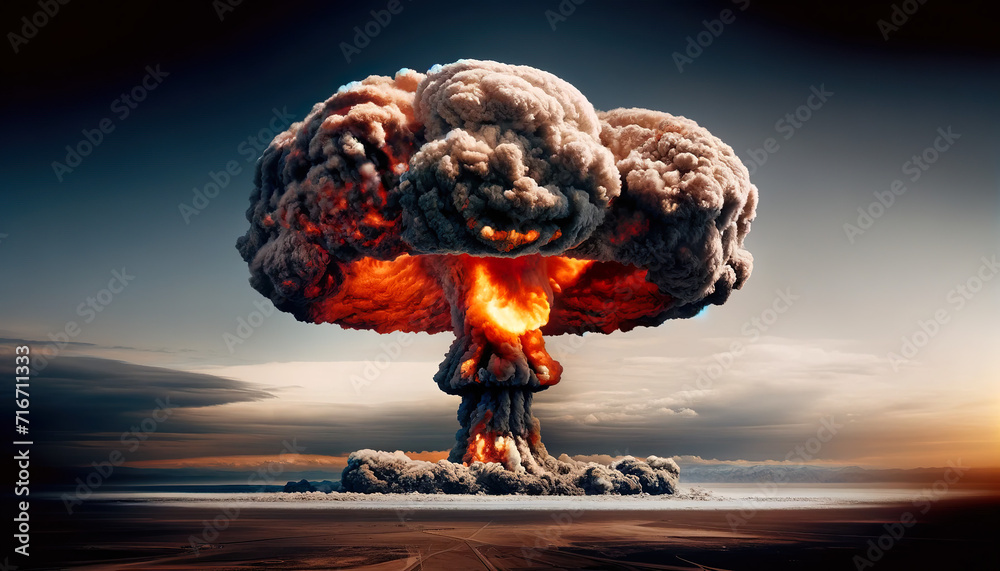 Atomic bomb mushroom cloud. Atomic bombs are a kind of nuclear bomb ...