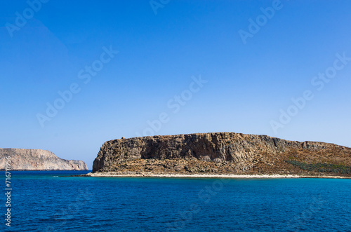 Steep shores of the Greek islands, landscape