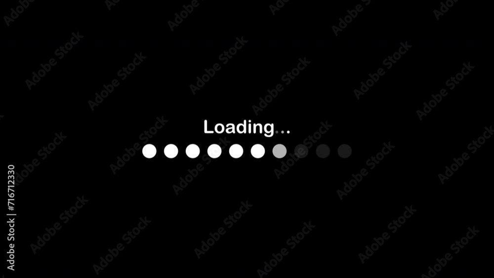 Circle loading bar in progress animation on black background. 4K Video